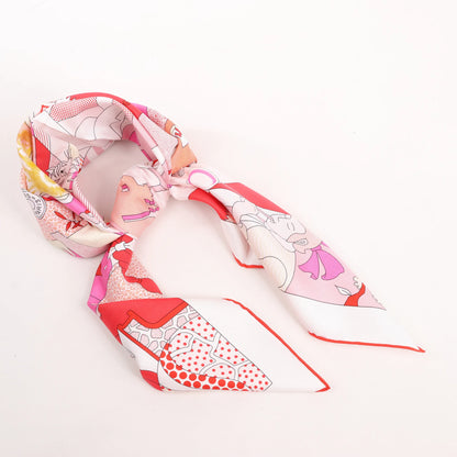 Hermès Carré 90 "CA DECOIFFE" Silk handkerchief in Pink