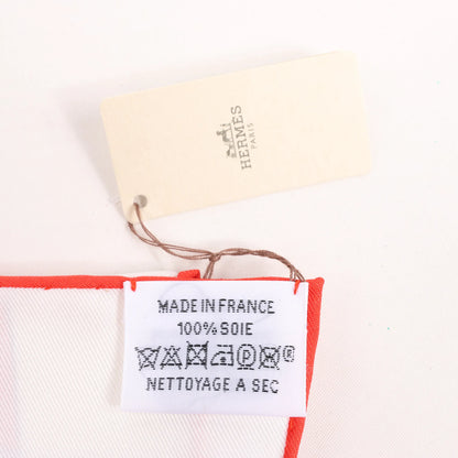 Hermès Carré 90 "CA DECOIFFE" Silk handkerchief in Pink