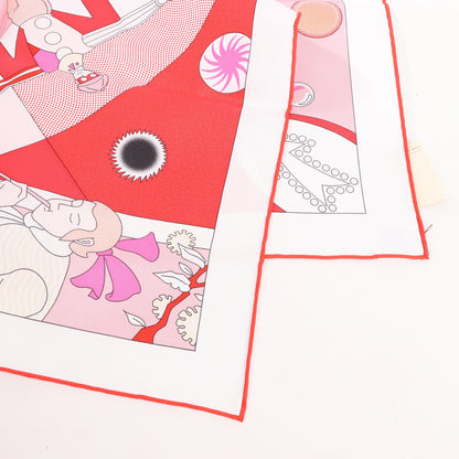 Hermès Carré 90 "CA DECOIFFE" Silk handkerchief in Pink
