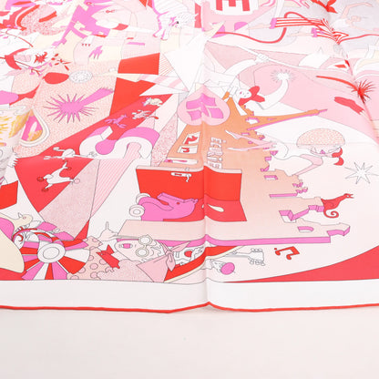 Hermès Carré 90 "CA DECOIFFE" Silk handkerchief in Pink