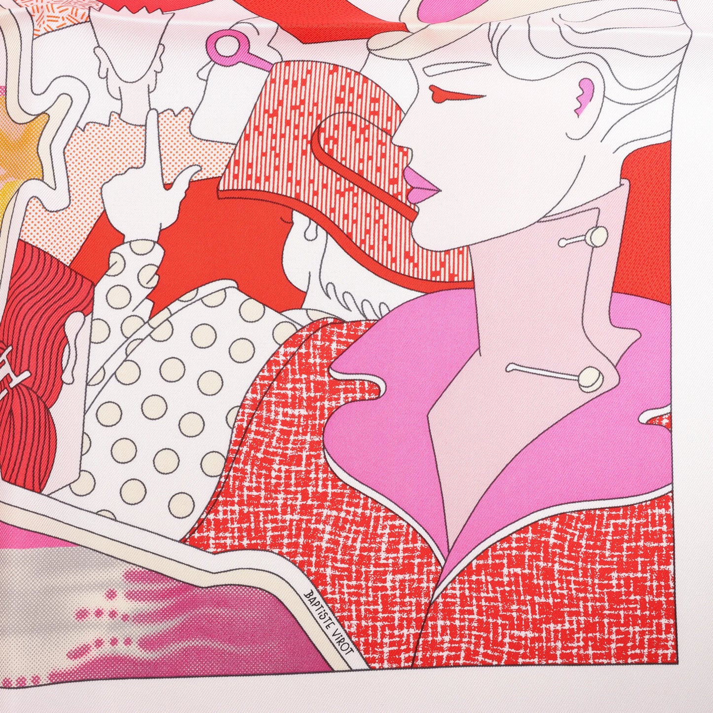 Hermès Carré 90 "CA DECOIFFE" Silk handkerchief in Pink