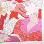 Hermès Carré 90 "CA DECOIFFE" Silk handkerchief in Pink