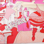 Hermès Carré 90 "CA DECOIFFE" Silk handkerchief in Pink