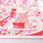 Hermès Carré 90 "CA DECOIFFE" Silk handkerchief in Pink