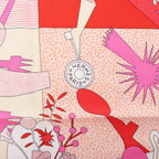 Hermès Carré 90 "CA DECOIFFE" Silk handkerchief in Pink