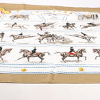 Hermès Carré 90 "CADRE NOIR" Silk handkerchief in Beige