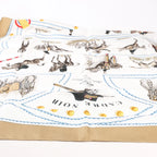 Hermès Carré 90 "CADRE NOIR" Silk handkerchief in Beige