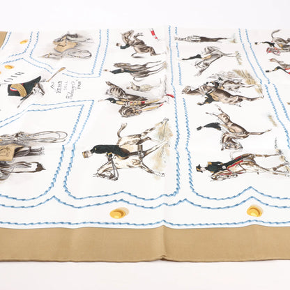 Hermès Carré 90 "CADRE NOIR" Silk handkerchief in Beige