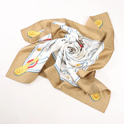 Hermès Carré 90 "CADRE NOIR" Silk handkerchief in Beige