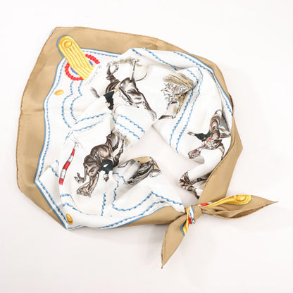 Hermès Carré 90 "CADRE NOIR" Silk handkerchief in Beige