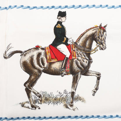 Hermès Carré 90 "CADRE NOIR" Silk handkerchief in Beige