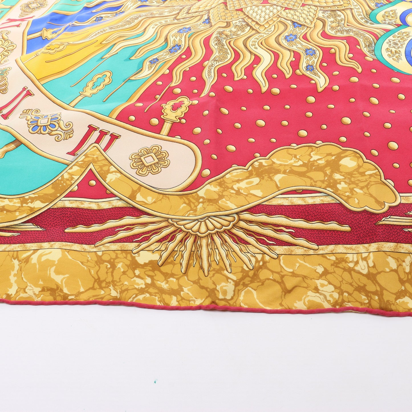 Hermès Carré 90 "CARPE DIEM" 100% Silk Scarf in Red