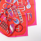 Hermès Carré 90 "CARRE EN BOUCLES" Silk handkerchief in Red