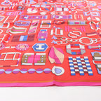 Hermès Carré 90 "CARRE EN BOUCLES" Silk handkerchief in Red