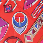 Hermès Carré 90 "CARRE EN BOUCLES" Silk handkerchief in Red