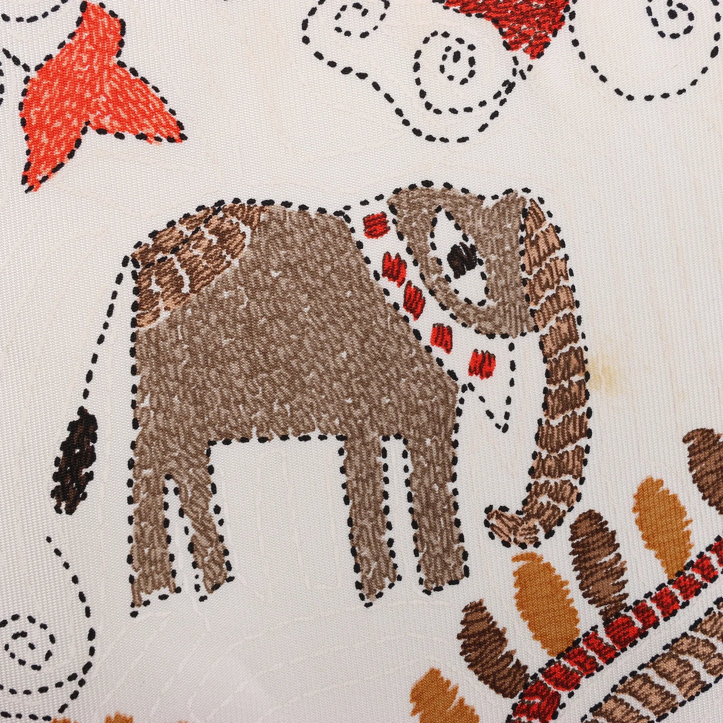 Hermès Carré 90 "CARRE KANTHA" Silk handkerchief in Ecru