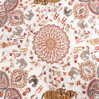 Hermès Carré 90 "CARRE KANTHA" Silk handkerchief in Ecru