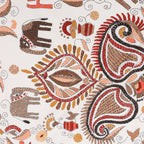 Hermès Carré 90 "CARRE KANTHA" Silk handkerchief in Ecru