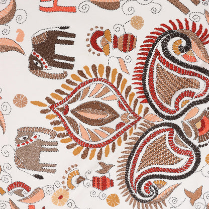 Hermès Carré 90 "CARRE KANTHA" Silk handkerchief in Ecru