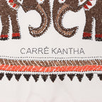 Hermès Carré 90 "CARRE KANTHA" Silk handkerchief in Ecru