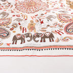 Hermès Carré 90 "CARRE KANTHA" Silk handkerchief in Ecru