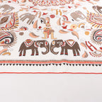 Hermès Carré 90 "CARRE KANTHA" Silk handkerchief in Ecru