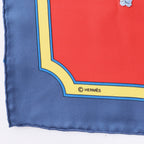 Hermès Carré 90 "CARROUSEL" Silk handkerchief in Red