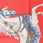 Hermès Carré 90 "CARROUSEL" Silk handkerchief in Red