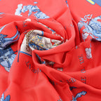 Hermès Carré 90 "CARROUSEL" Silk handkerchief in Red