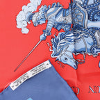 Hermès Carré 90 "CARROUSEL" Silk handkerchief in Red
