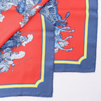 Hermès Carré 90 "CARROUSEL" Silk handkerchief in Red