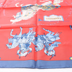 Hermès Carré 90 "CARROUSEL" Silk handkerchief in Red