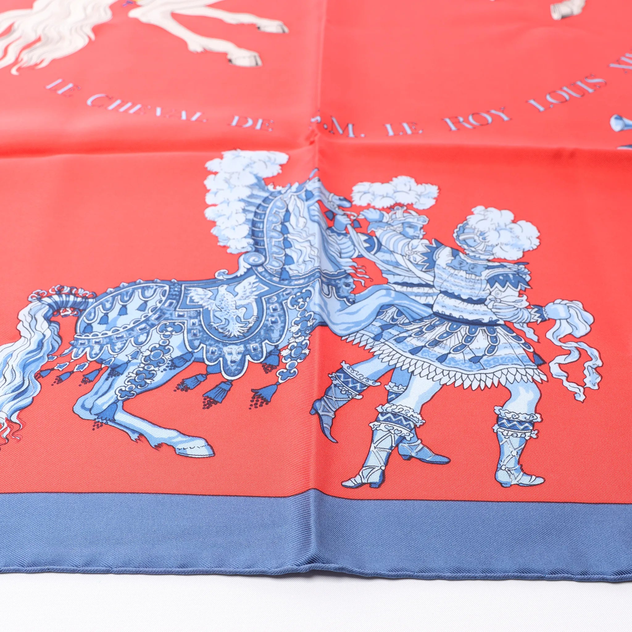Hermès Carré 90 "CARROUSEL" Silk handkerchief in Red