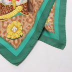 Hermès Carré 90 "CASQUES et PLUMETS" Silk handkerchief in Green