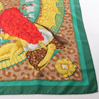 Hermès Carré 90 "CASQUES et PLUMETS" Silk handkerchief in Green
