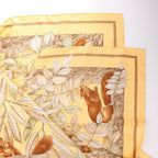 Hermès Carré 90 "CASSE NOISETTE" Silk handkerchief in Yellow x Brown