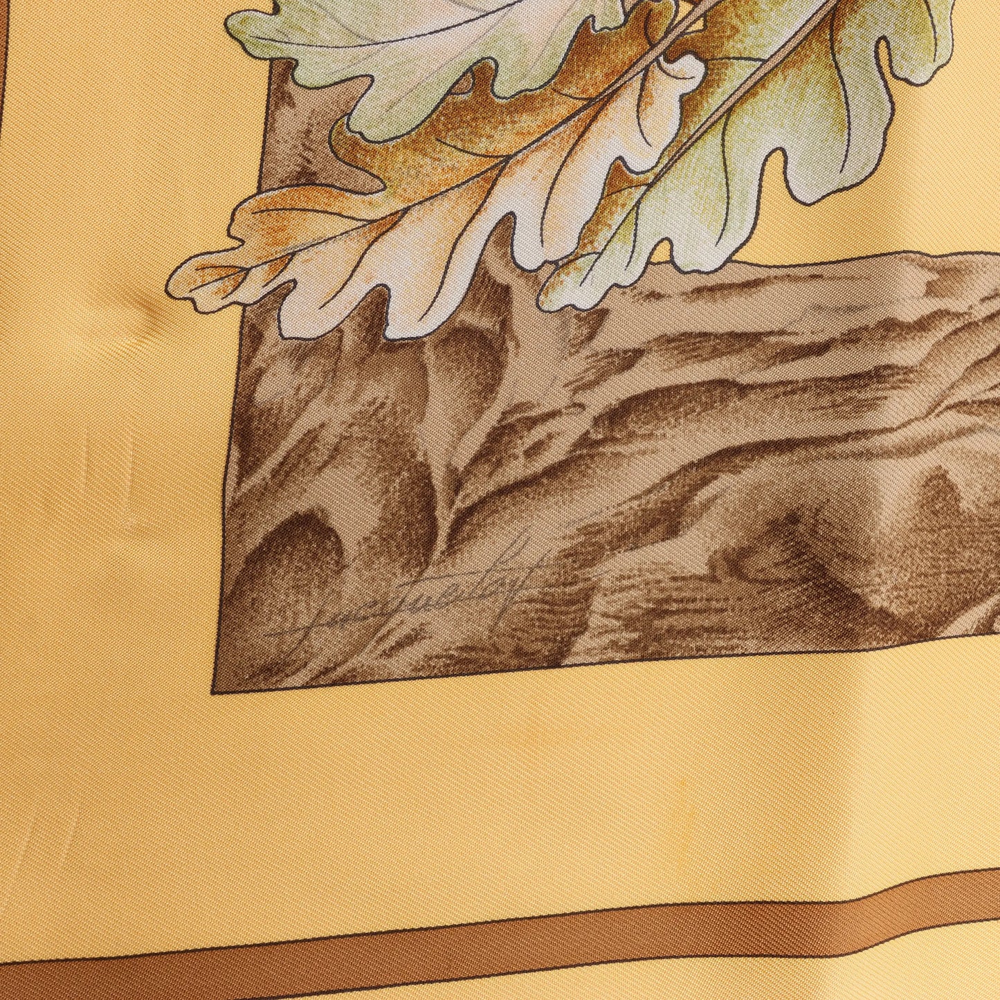 Hermès Carré 90 "CASSE NOISETTE" Silk handkerchief in Yellow