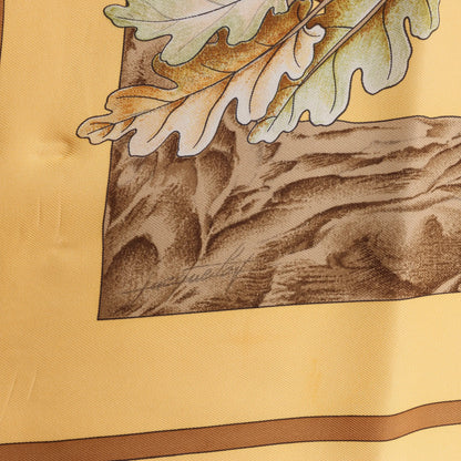 Hermès Carré 90 "CASSE NOISETTE" Silk handkerchief in Yellow