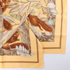 Hermès Carré 90 "CASSE NOISETTE" Silk handkerchief in Yellow