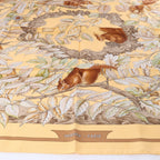 Hermès Carré 90 "CASSE NOISETTE" Silk handkerchief in Yellow