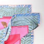 Hermès Carré 90 "CAVALIER EN FORMES" Silk handkerchief in Blue x Pink
