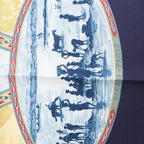 Hermès Carré 90 "CAVALIERS PEULS" Silk handkerchief in Navy Blue