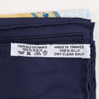 Hermès Carré 90 "CAVALIERS PEULS" Silk handkerchief in Navy Blue