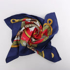 Hermès Carré 90 "CHARREADA" Silk handkerchief in Navy Blue x Red