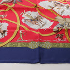 Hermès Carré 90 "CHARREADA" Silk handkerchief in Navy Blue x Red