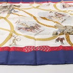 Hermès Carré 90 "CHARREADA" Silk handkerchief in Navy Blue