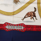 Hermès Carré 90 "CHARREADA" Silk handkerchief in Navy Blue