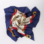 Hermès Carré 90 "CHARREADA" Silk handkerchief in Navy Blue