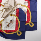 Hermès Carré 90 "CHARREADA" Silk handkerchief in Navy Blue