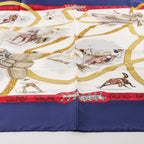 Hermès Carré 90 "CHARREADA" Silk handkerchief in Navy Blue